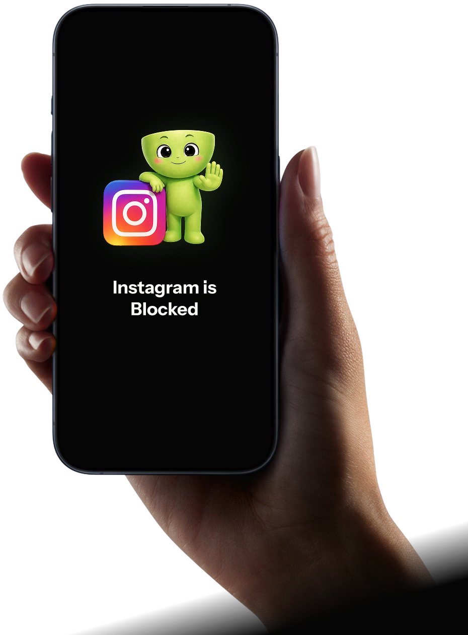 Regain blocking Instagram on a phone — screen time down from 4h 58m to 1h 27m